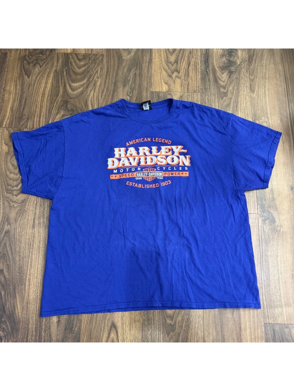 Harley Davidson Route 66 Tulsa Oklahoma T Shirt Mens 3XL Blue Graphic Biker